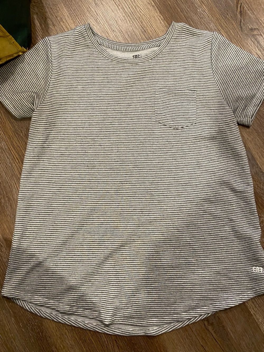 Albion Striped Pocket Tee - Neutral Gray/White